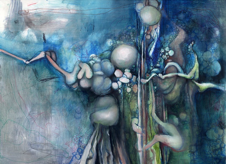 crossconnectmag:  Sarah Olson I exaggerate and combine forms — distended tree limbs,