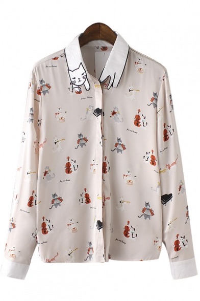 bellalalaqueen:  Charming Shirt & Blouse – I need more like this!1.  Lapel Plain Chiffon Cape Blouse   ฯ.81  NOWฤ.552.  Cat Lapel Button Down Shirt          ิ.18  NOWฦ.153.  Cactus Print Lapel Shirt                  อ.54