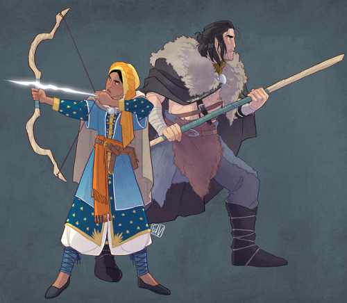 fdevitart: My fan apprentice Amrita and Muriel ready to kick some goatman’s ass.Alternatively: