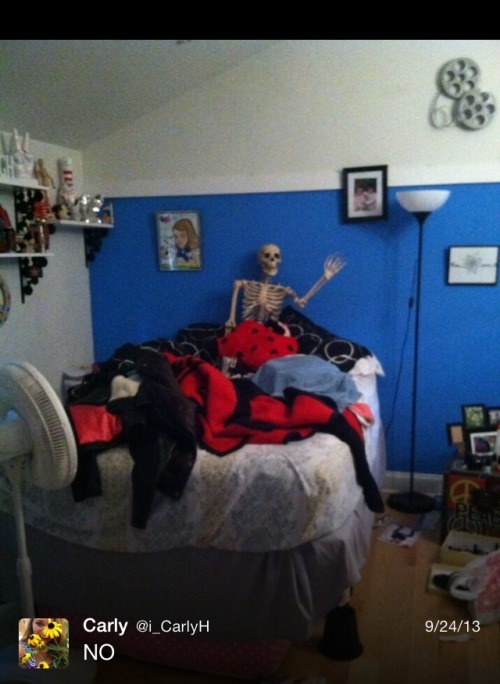 mostly-perfect:  So one time my dad bought a skeleton for Halloween, and one day he decided to place it in the kitchen to scare me and it went too far… 