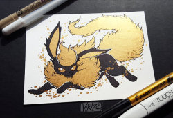 retrogamingblog:  Guilded Flareon Drawing