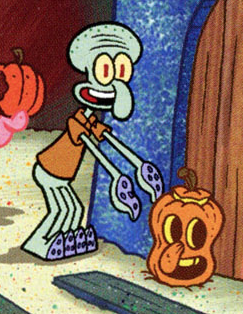 squiddleward:  IT’S FALL THAT MEANS I CAN POST SQUIDWARD AND HIS PUMPKIN 