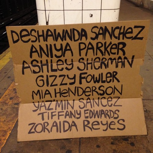 thematerialworld:These are the named of trans women of color who were murdered in 2014.