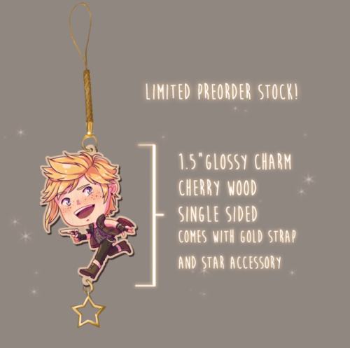 Preorder’s now available for my new FFXV Charms! These little guys are 1.5″ Wooden Charms, with gold