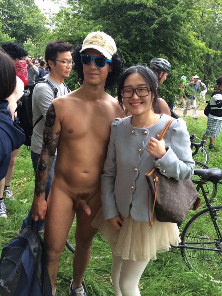 Asian couple uncut outdoor