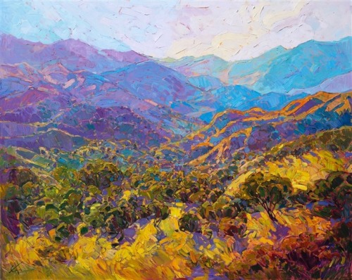 Art by Erin Hanson1. Haystack Coast2. Highway 13. Hill Country Dawns4. Hilltop Pine5. Joshua Aflame6