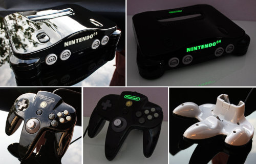 winterartwork:  it8bit:  Custom Nintendo 64 in Piano Black Created by Zoki64 || it8Bit  I sure could have used this color option back in ‘96 :( 