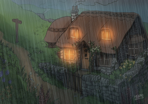 haridraws: the cottage (from a scene in dyspodcast)