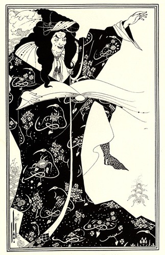 artist-beardsley:Design for a Frontispiece to ‘Virgilius the Sorcerer’, Aubrey BeardsleyMedium: lith