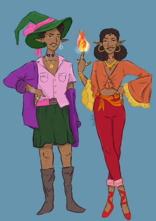 divinelark: image description: [a digital illustration of taako and lup from the adventure zone. the