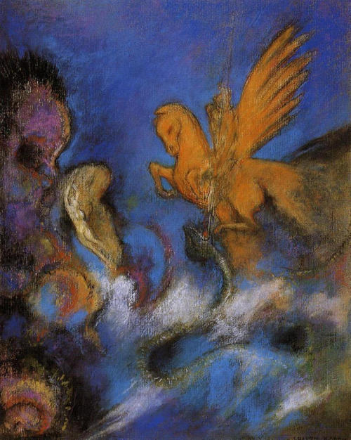 artemisdreaming: Roger and Angelica,  1910 Odilon Redon