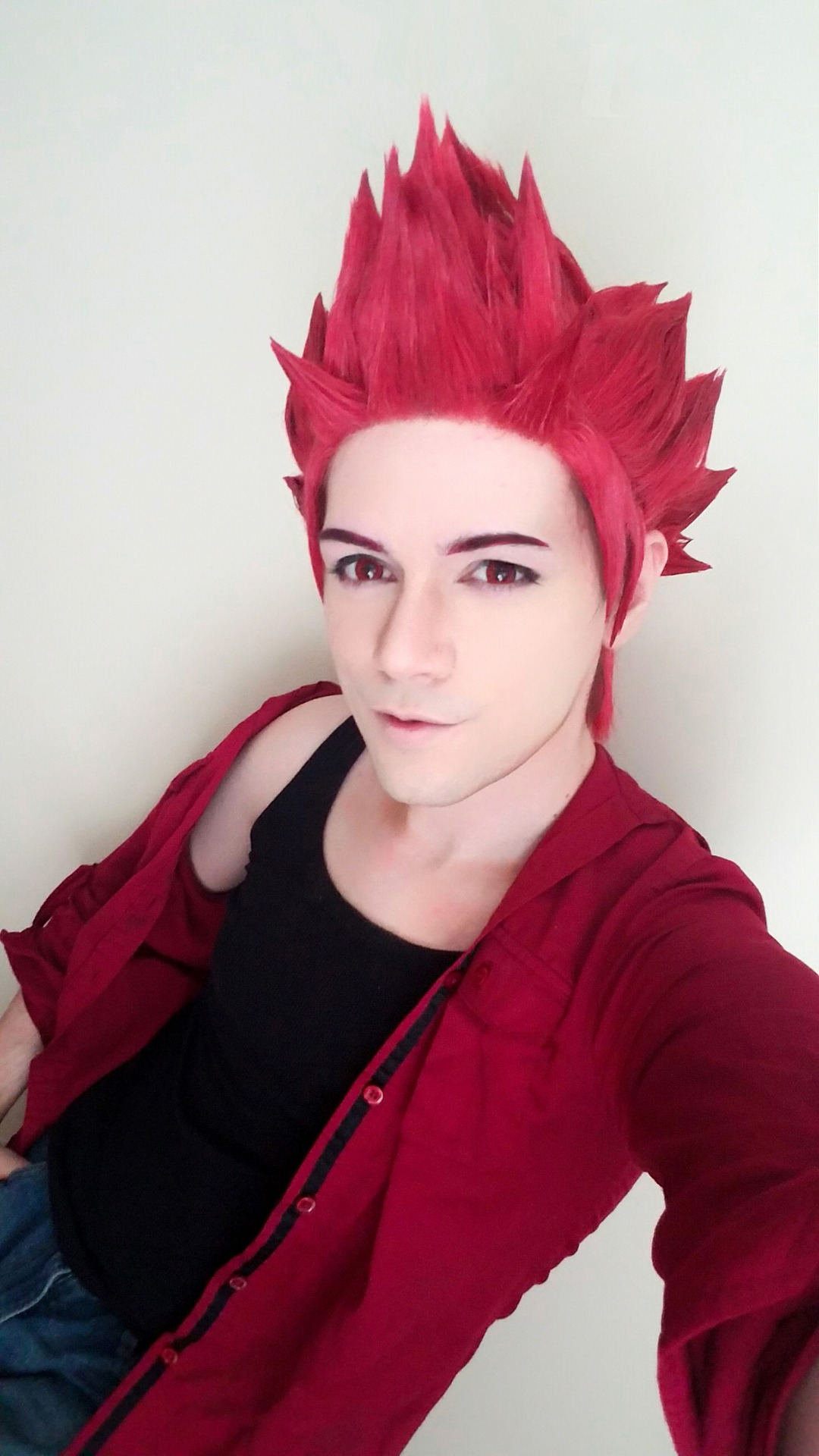 nipahdubs:  “RED RIOT!!!”Finished up this Kirishima wig. &lt;3