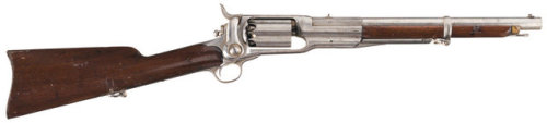 Colt Model 1855 percussion revolving carbine with shortened barrel and Republic of Mexico marking.fr