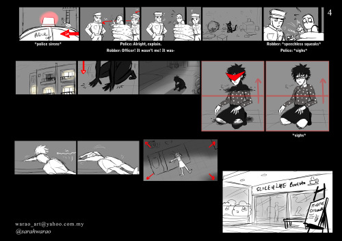 An oc storyboard I did for my portfolio! They’re also in my Artstation. Rose Violet belongs to Rosie