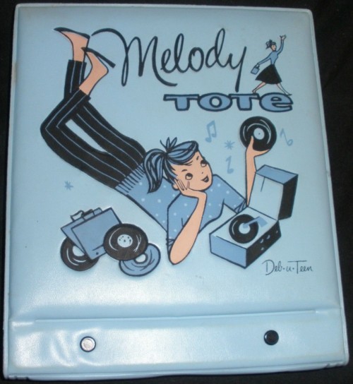 vintagetoyarchive:  TEEN TIME: 1950s Deb-U-Teen Blue Vinyl MELODY TOTE Record Case 