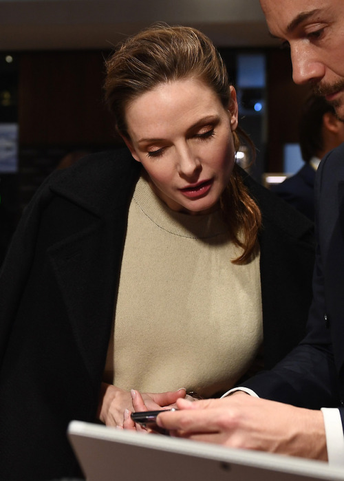 rebeccalouisaferguson:Rebecca Ferguson at Jaeger-LeCoultre booth during SIHH 2018 at Pavillon Sicli 