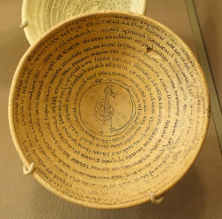 reggiemess:  antique-scarecrow:  normal-horoscopes:headspace-hotel:  dwellerinthelibrary:Meanwhile at the Oriental Institute in Chicago, a demon is trapped at the centre of an Aramaic curse written on an incantation bowl. You can almost hear the tiny,