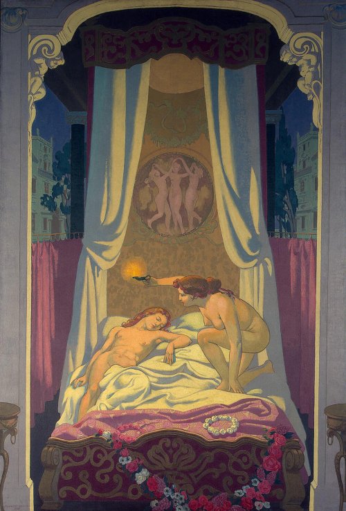 fleurdulys: Psyche Discovers that Her Mysterious Lover is Eros - Maurice Denis 1908