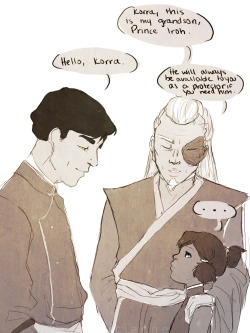 articianne:korra just grew up really liking firebenders, honestly…headcanon: because zuko always felt guilty for chasing aang around, he had his grandson swear to protect the next avatar at all costs. (iroh would’ve done that anyway. yknow, because