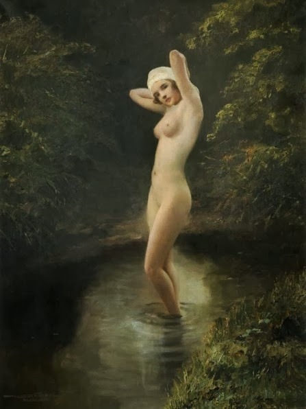 artbeautypaintings:  Bather - Hans Hassenteufel