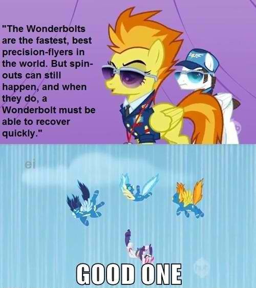 unstoppable777:  cherry-fizzy:  The Wonderbolts fail.  Spitfire was such a bitch!