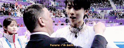 angelshawke: Yuzuru Hanyu &amp; Brian Orser after the SP •  Olympi