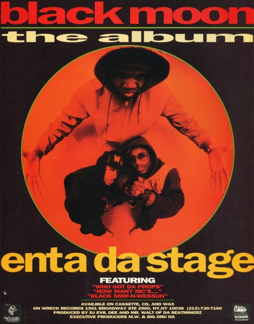 hiphopphotomuseum:  Today in Hip-Hop history. Black Moon’s debut album “Enta da Stage” was released under Nervous Records / Duck Down Music on October 19, 1993. Today marks its 21st Anniversary. Cover photo by the great Chi Modu.