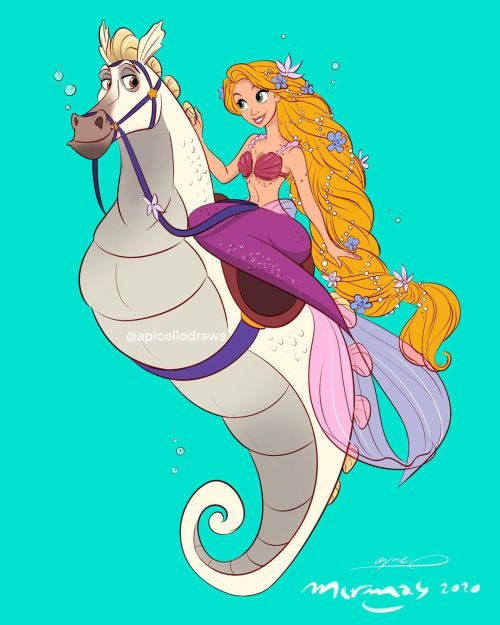 thecollectibles:Mermay 2020 - Disney Princesses by Alex Pick