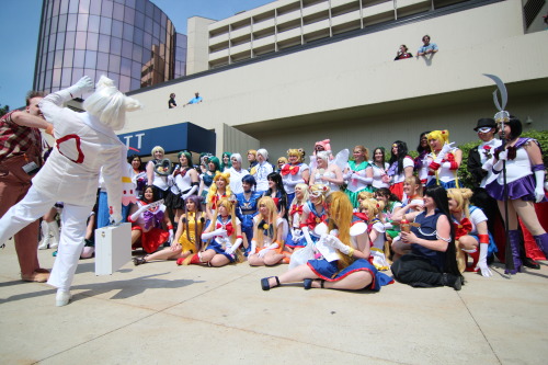 caffeinatedcrafting: Kyubey crashes the ACEN Sailor Moon photoshoot. This was a really fun ~20 secon