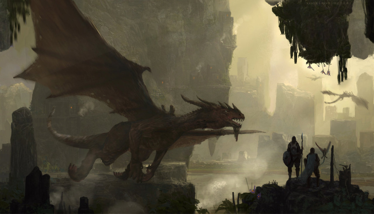 fantasy-art-engine:  Dragon Illustrations by Xue Xiaobing