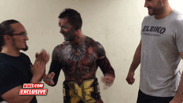 i-got-all-the-numbers:    Finn Bálor celebrates after winning the NXT Championship