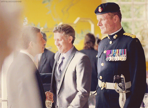 amygloriouspond:   Gratuitous Sherlock GIFs  John bouncing around Sholto like a puppy,
