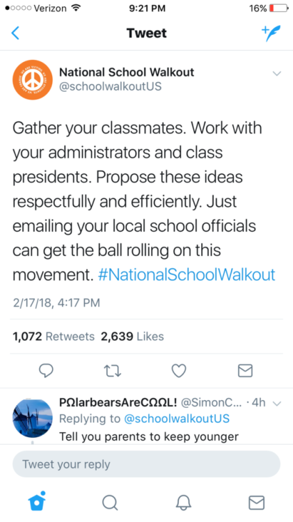 amber-colophony:portmanteau-bot:kvothbloodless:highfemscience:More info on the school walkout! Sprea