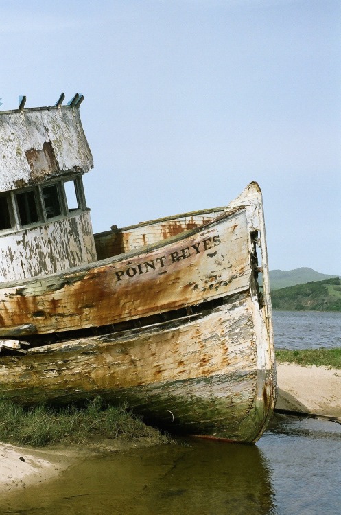 The Point Reyes Shipwreck featuring my dad. A few months ago I heard this shipwreck burned, but I wa