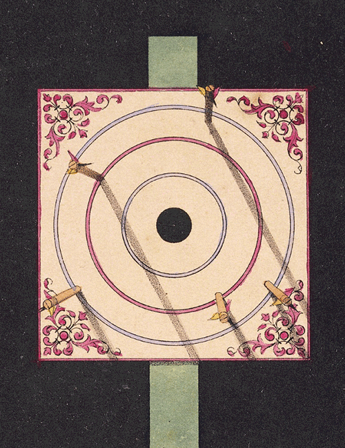 thegetty:This stereograph of a dart board made in about 1855 belongs to a series featuring optical i