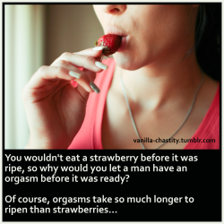 vanilla-chastity:  You wouldn’t eat a strawberry before it