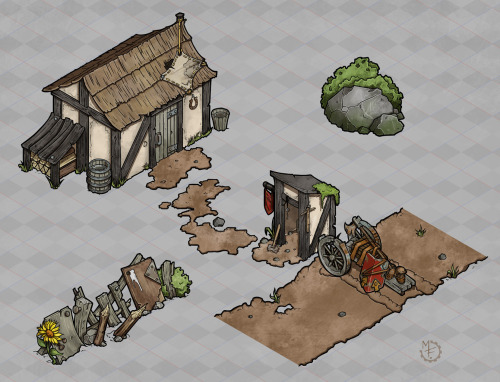 Customs CheckpointFinished up a proof of concept for isometric digital map assets for Dungeons and D