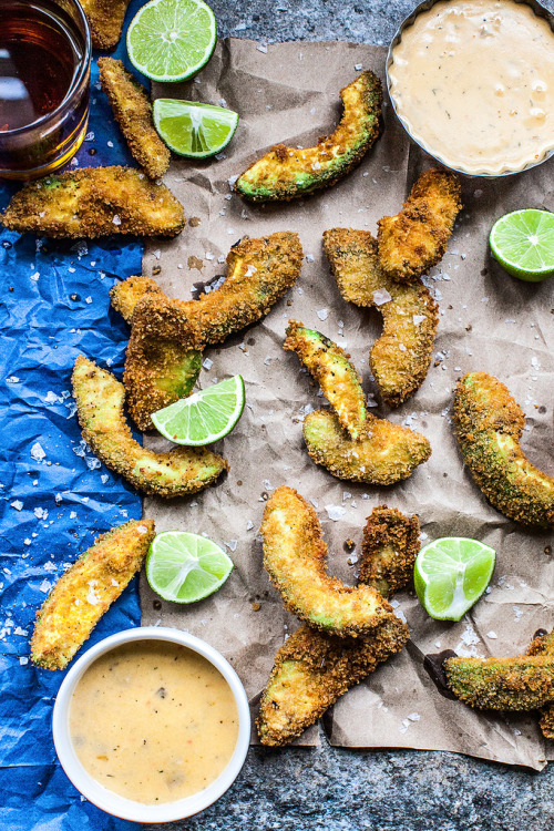 foodopia:Crispy Avocado Fries with Melty Cheese Dip