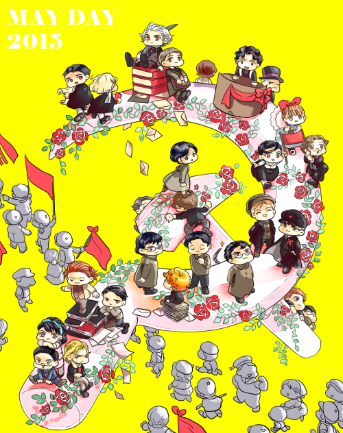 for May day 2015Appearance of each figure was transformed into anime-styled chibi character.Some of 