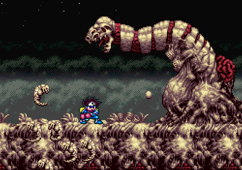 obscurevideogames: kartridges: The final boss from Kaizou Choujin Shubibinman Zero, which I wrote about last week. (Masaya - Super Famicom - 1994) 