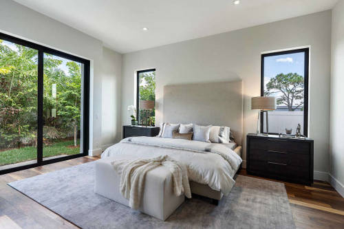 remodelproj:Integrate windows with nightstands - along with higher headboard. Nice simple bedroom wi