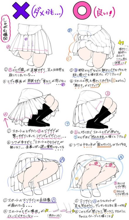 dekoi2501post:吉村拓也さんのツイート: “【スカートの描き方】が 上達するための 「ダメなこと❌」と「良いこと⭕️」… ”