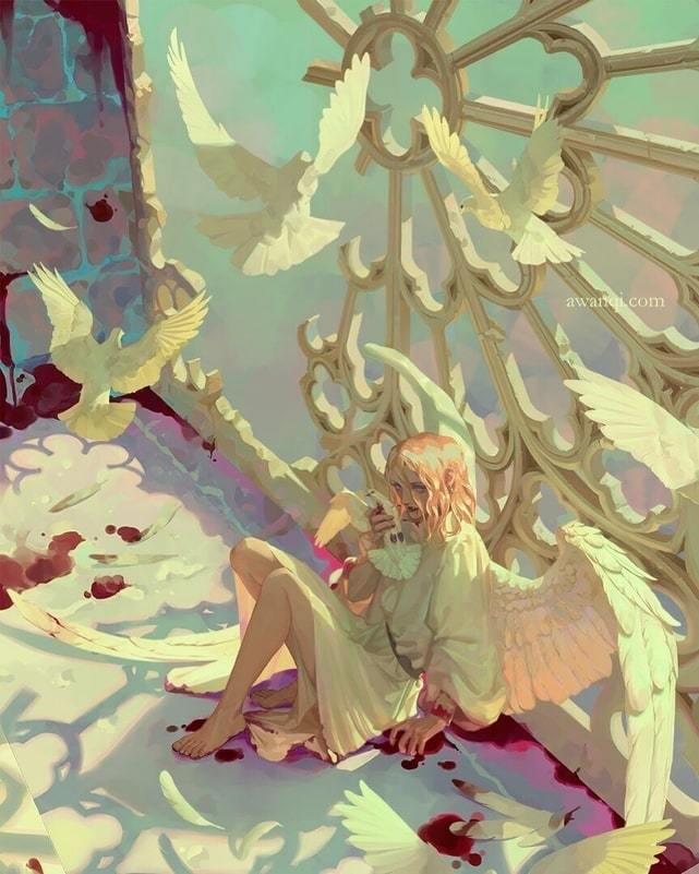 ousia-poetica:  You grow when the roots are firm and solid. Illustration by aw.anqi