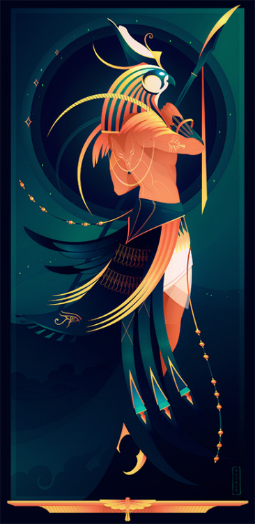 Oracle card game project about the Egyptian Gods & Godesses / Drawn by me on Adobe Ilustrator. P