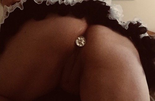 My house maid with her Princess Plug