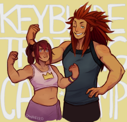 canaryko:  KH feels have been so strong lately wowie.  First time drawing Axel/Lea, too! His hair can eat my shorts. &gt;:U 
