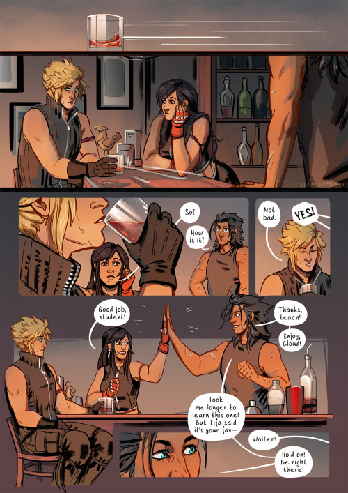 The ShowoffI think Zack would help out in the bar, he’d be best friends with Tifa and also… 