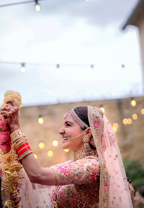 Anushka Sharma in Sabyasachi on her wedding day