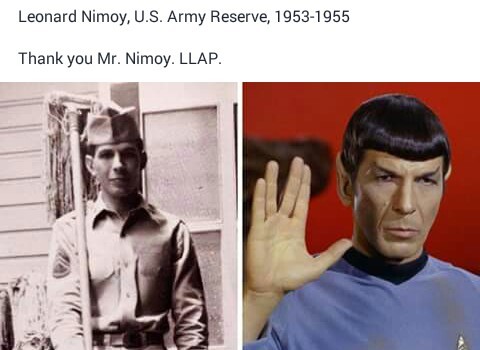 Remembering Leonard Nimoy for his service both on and offscreen. LLAP \V/_