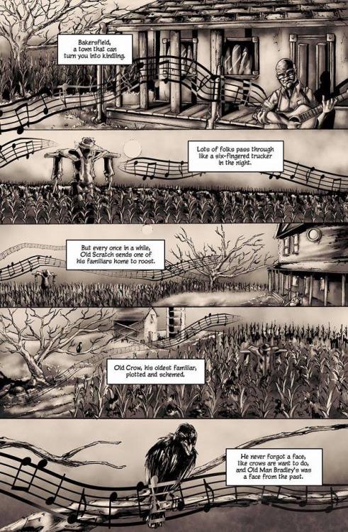 A comic short influenced by Tom Waits’ 16 Shells from a 30 Ought 6. Words by me. Art by Matt Northrup.